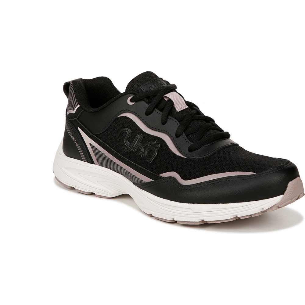 Ryka Black and Pink Athletic Shoes with Cushioned Sole
